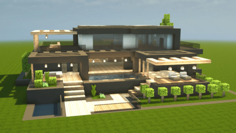 Modern:-Szcndjc2hs= Minecraft House