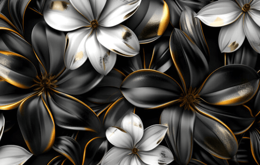 Clip Art:2njvzkrymp8= Black and White Flowers