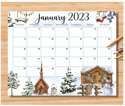 Free Printable:6spkjv9_T-K= January 2023 Calendar