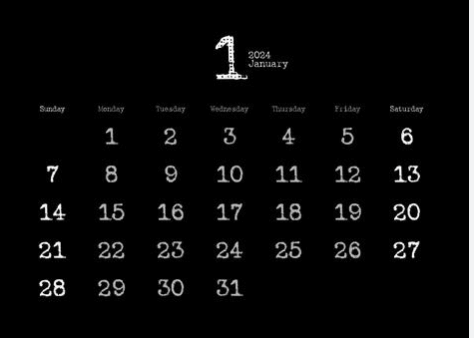 Free Printable:-Anxyc33wbg= January 2024 Calendar